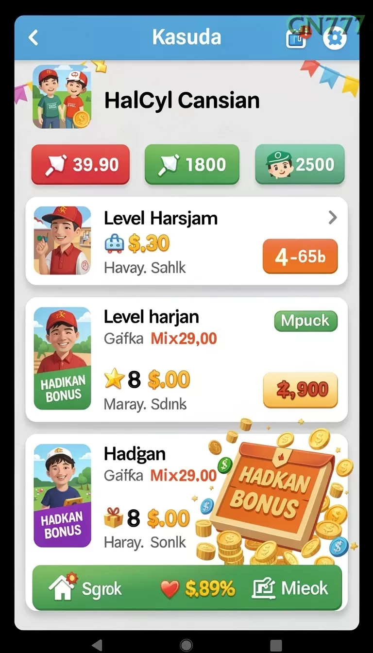 Cuplikan layar MARQUEE — menu navigasi