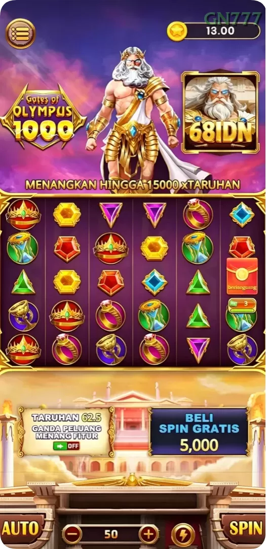 Cuplikan layar GG999 — halaman utama