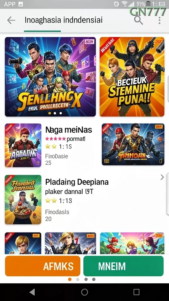 Cuplikan layar GG999 — aktivitas