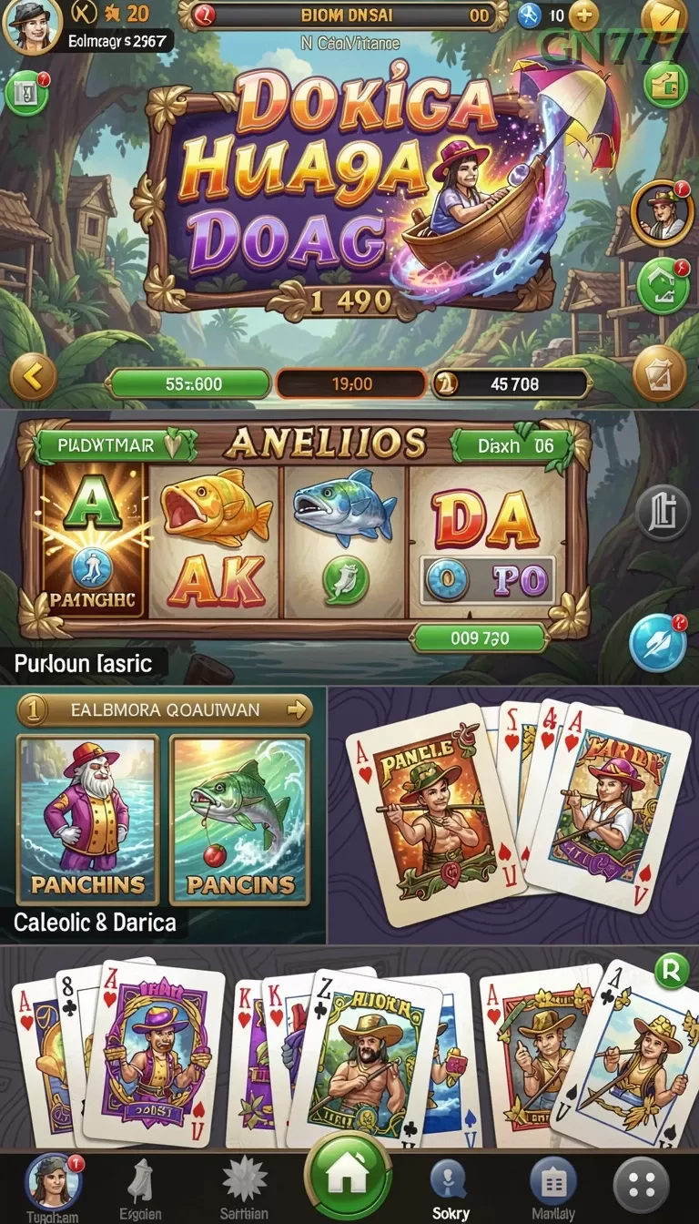 Cuplikan layar GG999 — menu navigasi